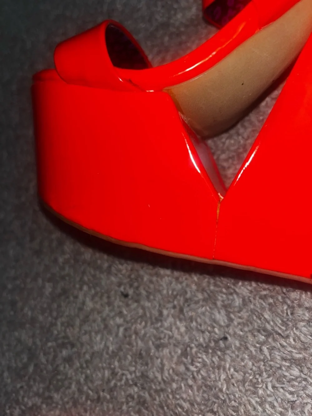 Jessica Simpson Red/Orange Wedges with Ankle Strap - Picture 16 of 16